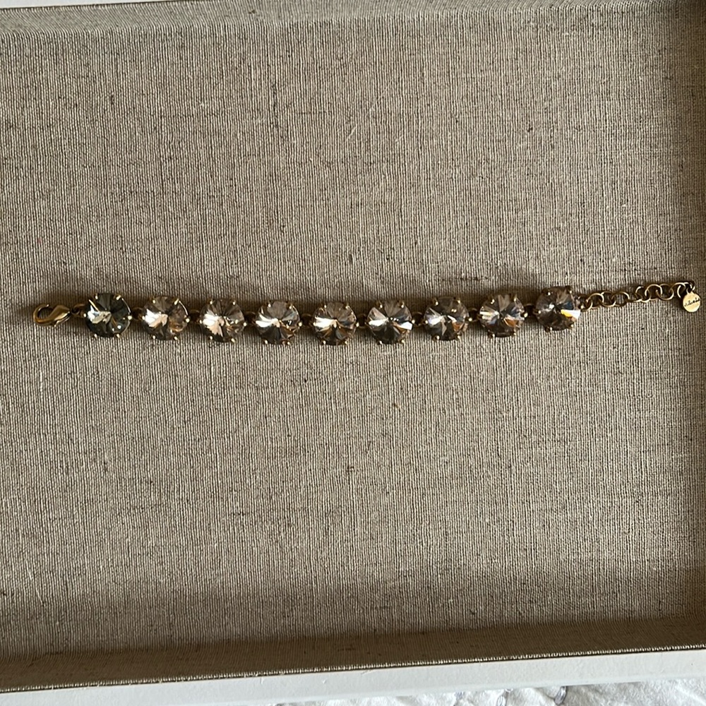 Stella & Dot Peach/Pink Crystal Bracelet